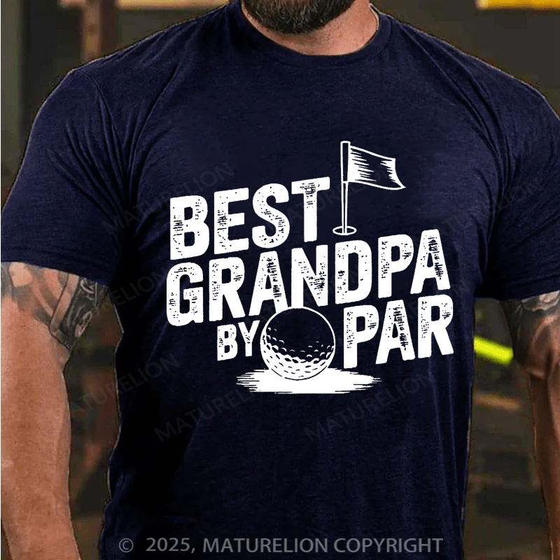 Maturelion Men's T-shirt Best Grandpa By Par Golf Father's Day T-shirt