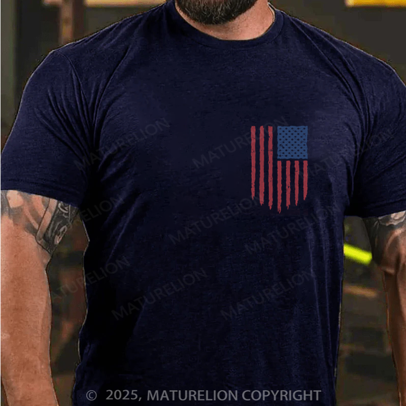 Maturelion Men's T-Shirt American Flag 4th Of July T-shirt