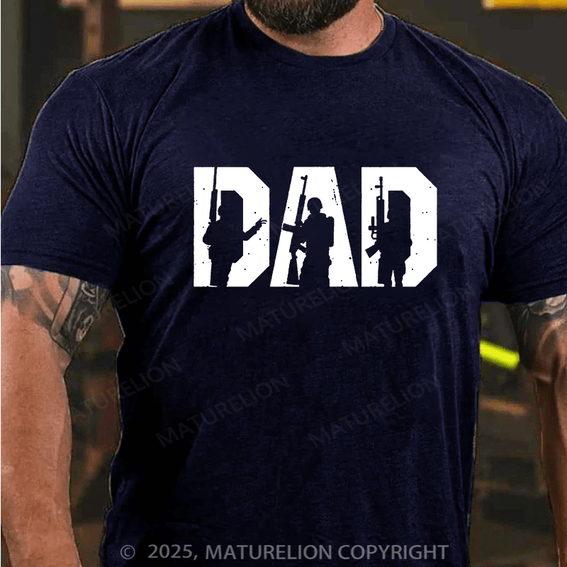 Maturelion Men's T-shirt Tactical Dad Graphic Cotton T-shirt