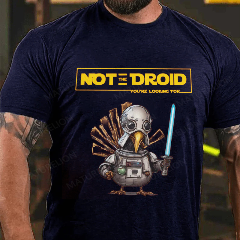 Maturelion Men's T-Shirt Funny Jedi Turkey for Thanksgiving Cotton T-Shirt