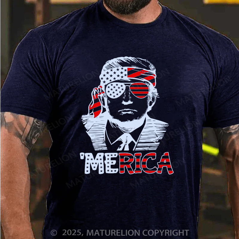 Maturelion Men's T-Shirt American 4th Of July T-shirt