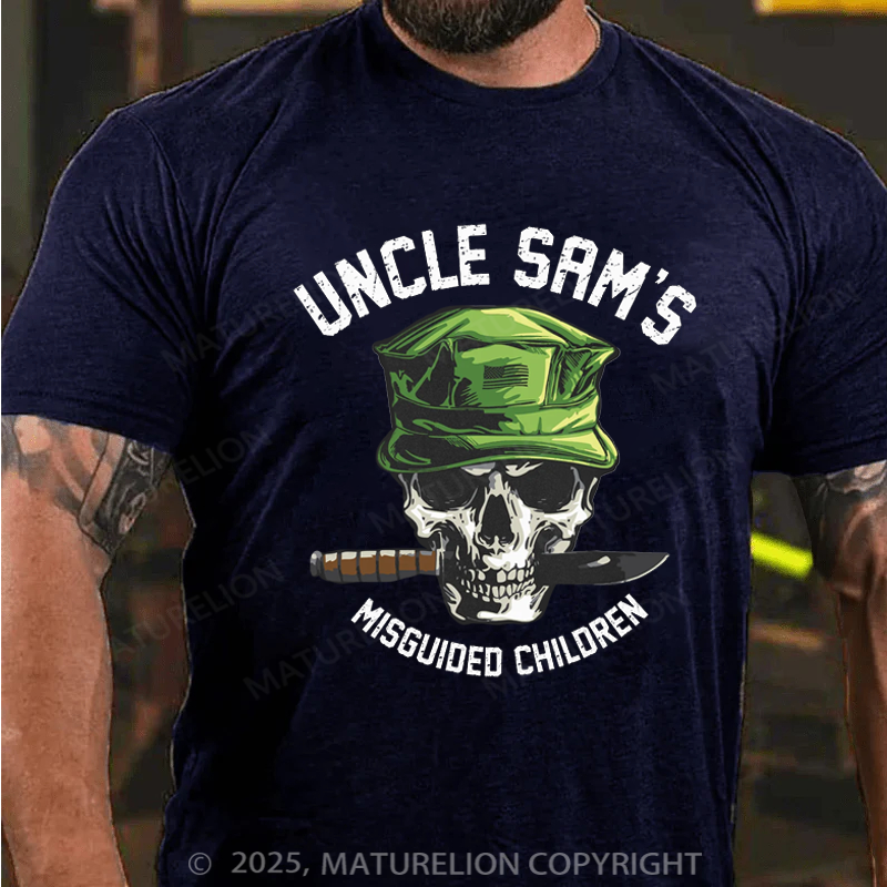 Maturelion Men's T-Shirt Uncle Sam's Misguided Children Cotton T-shirt