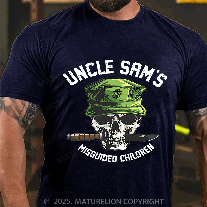 Maturelion Men's T-Shirt Uncle Sam's Misguided Children Cotton T-Shirt