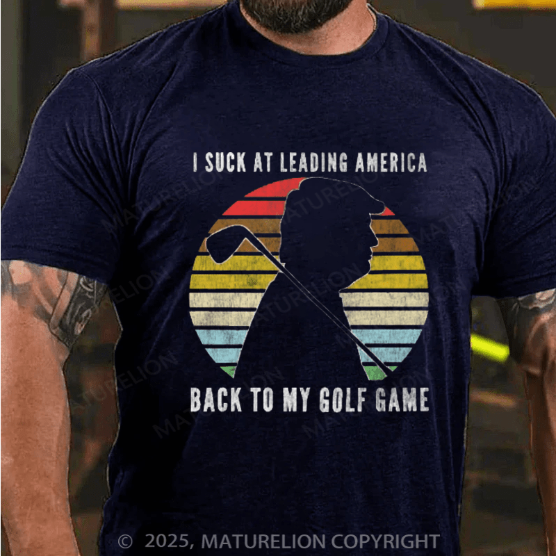 Maturelion Men's T-shirt Gone ... to Golf Essential Cotton T-shirt