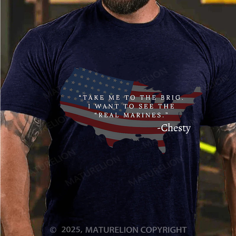 Maturelion Men's T-Shirt Chesty Puller Cotton T-Shirt