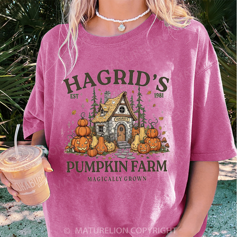 Maturelion Women's T-shirt Hagrid’s Pumpkin Farm DTG Washed T-shirt