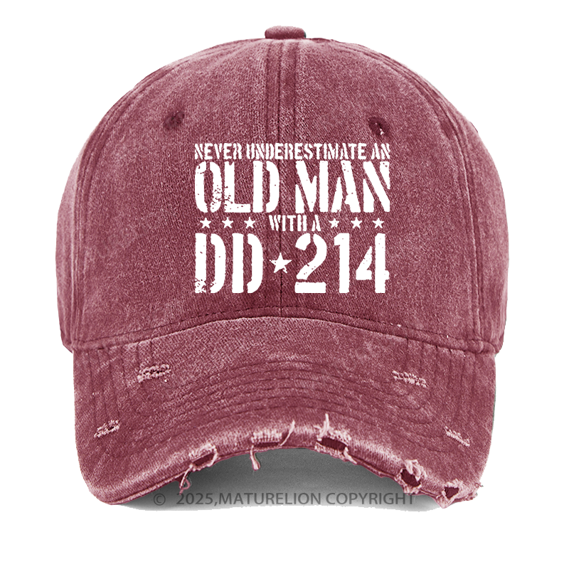 Maturelion Never Underestimate An Old Man With A DD-214 Washed Vintage Cap