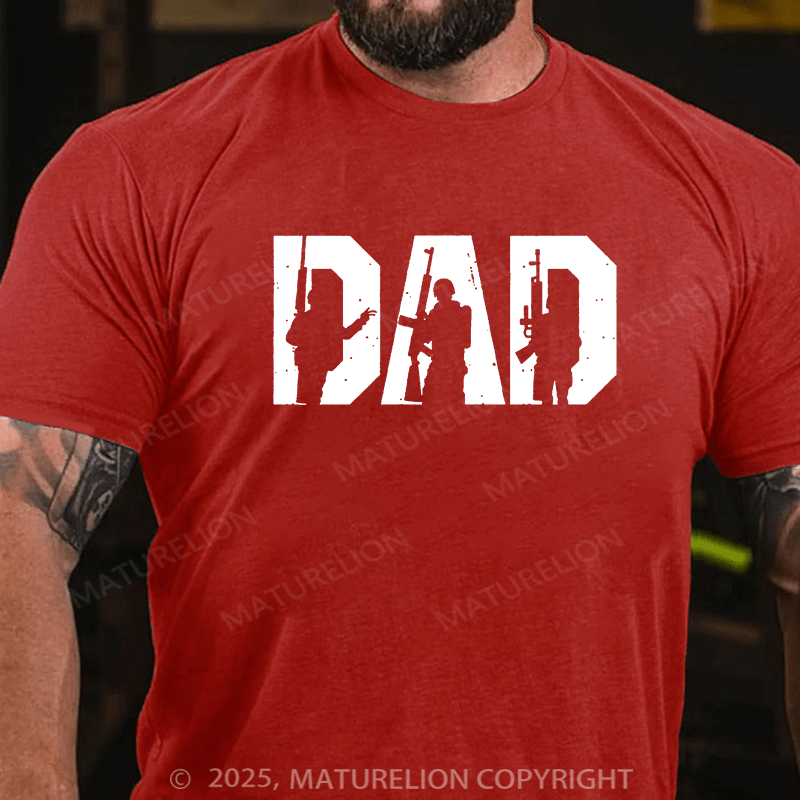 Maturelion Men's T-shirt Tactical Dad Graphic Cotton T-shirt