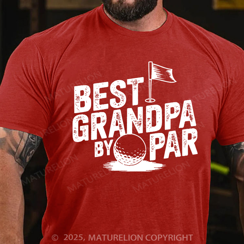 Maturelion Men's T-shirt Best Grandpa By Par Golf Father's Day T-shirt