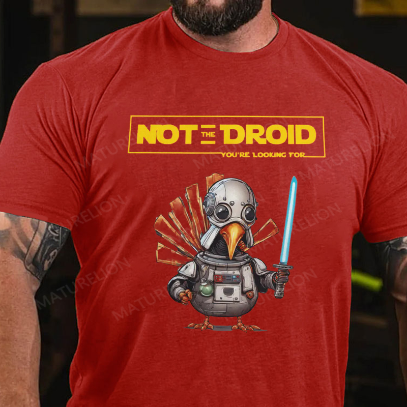 Maturelion Men's T-Shirt Funny Jedi Turkey for Thanksgiving Cotton T-Shirt