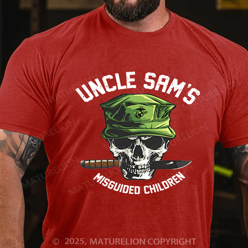 Maturelion Men's T-Shirt Uncle Sam's Misguided Children Cotton T-Shirt