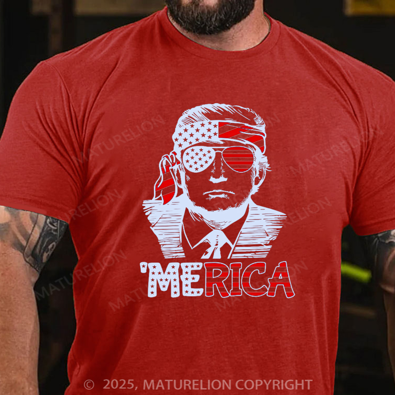 Maturelion Men's T-Shirt American 4th Of July T-shirt