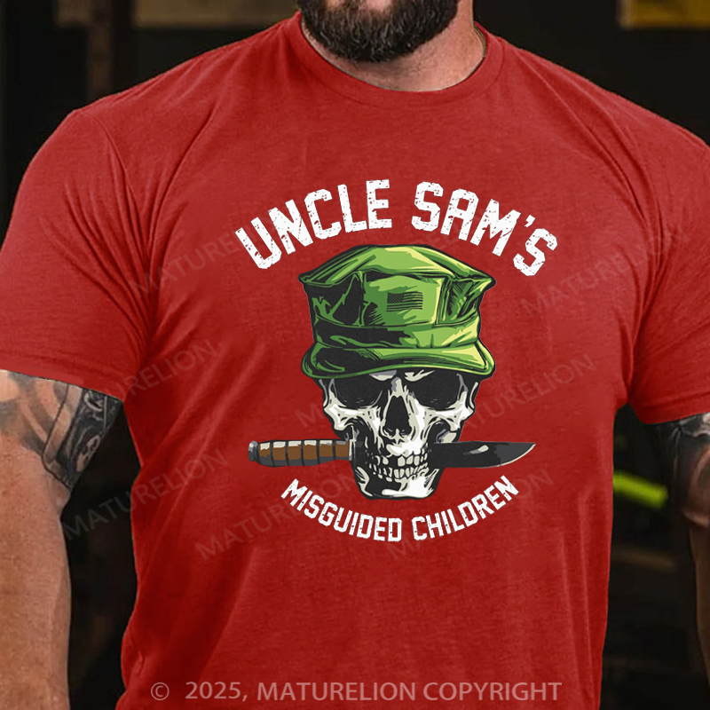 Maturelion Men's T-Shirt Uncle Sam's Misguided Children Cotton T-shirt