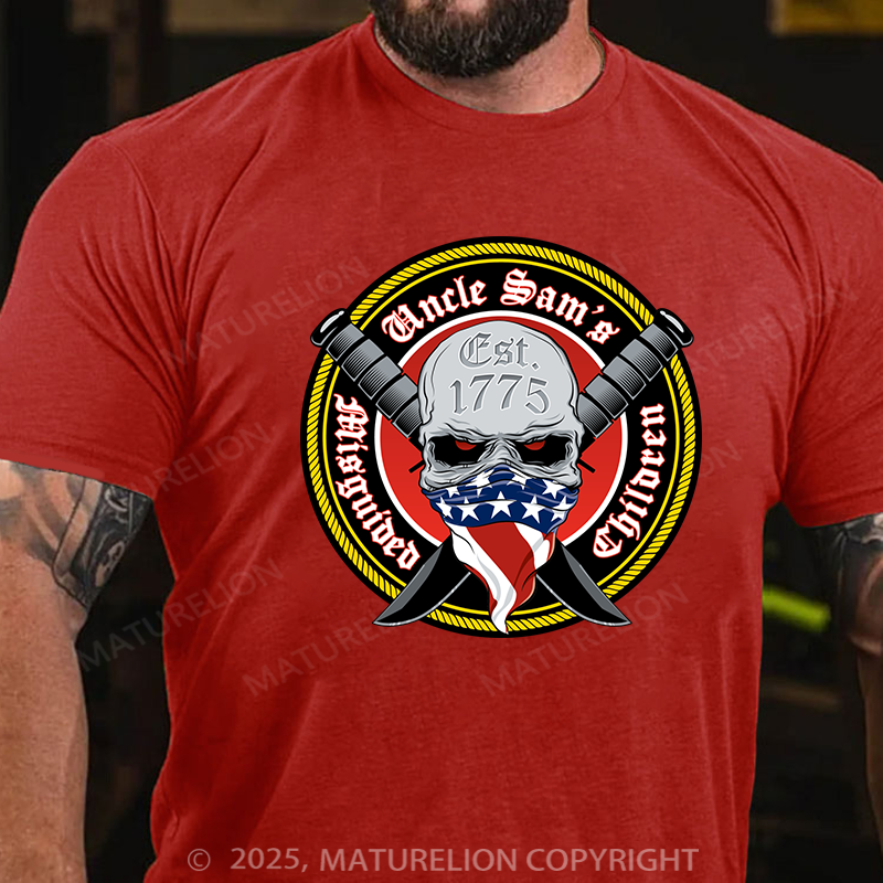 Maturelion Men's T-Shirt Uncle Sam's Misguided Children Cotton T-shirt