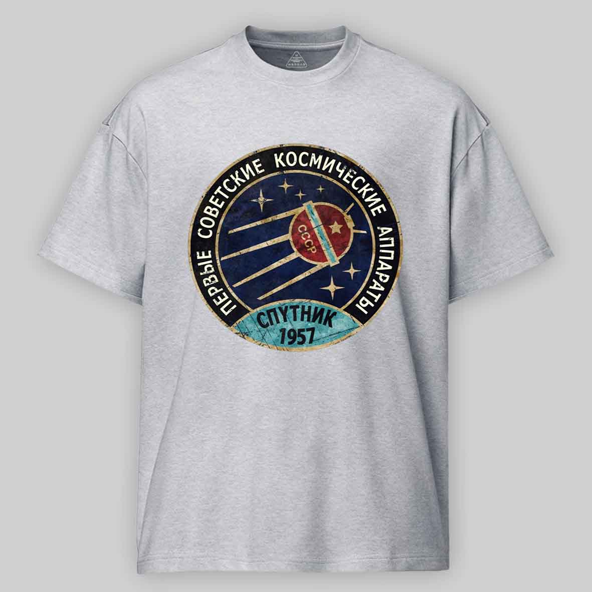 Maturelion Vintage Blue Badge Спутник V01 Cotton T-shirt