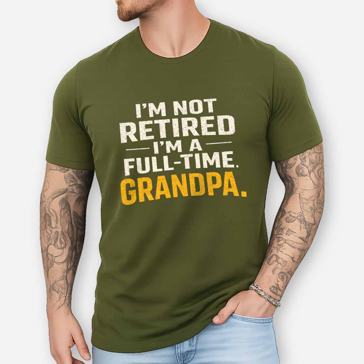 Maturelion I'm Not Retired Full Time Grandpa - Funny Retirement Grandpa Cotton T-shirt