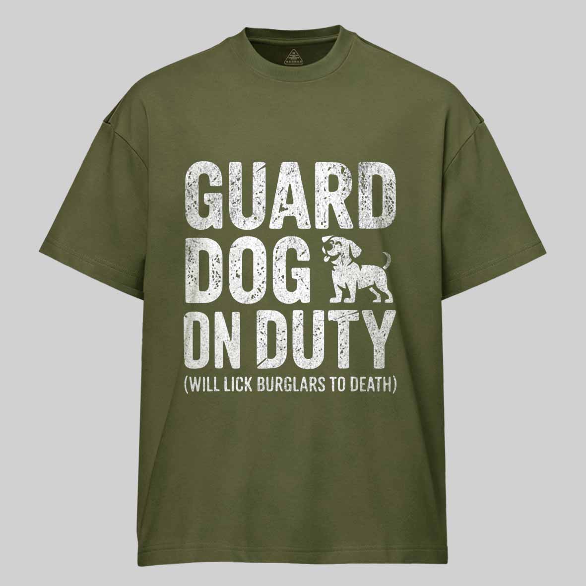 Maturelion Guard Dog Will Lick Burglars Cotton T-shirt