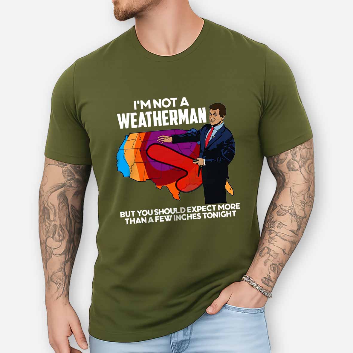 Maturelion I'm Not a Weatherman, But You Can Expect a Few Inches Cotton T-shirt