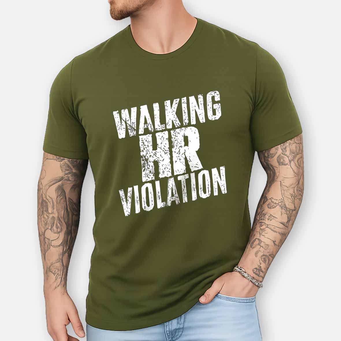 Maturelion Walking HR Violation Cotton T-shirt