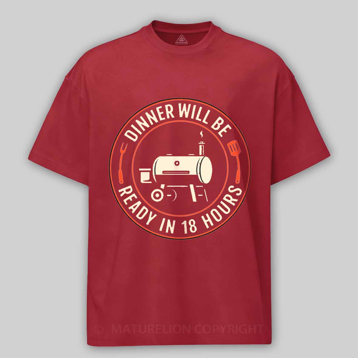 Maturelion BBQ Dad Smoker Humor – 18 Hour Meat Master Cotton T-shirt