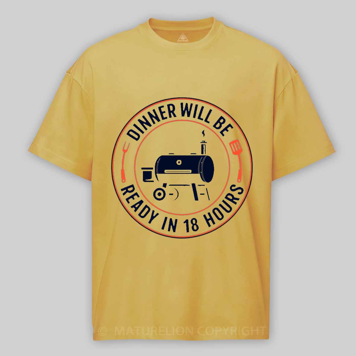 Maturelion BBQ Dad Smoker Humor – 18 Hour Meat Master Cotton T-shirt