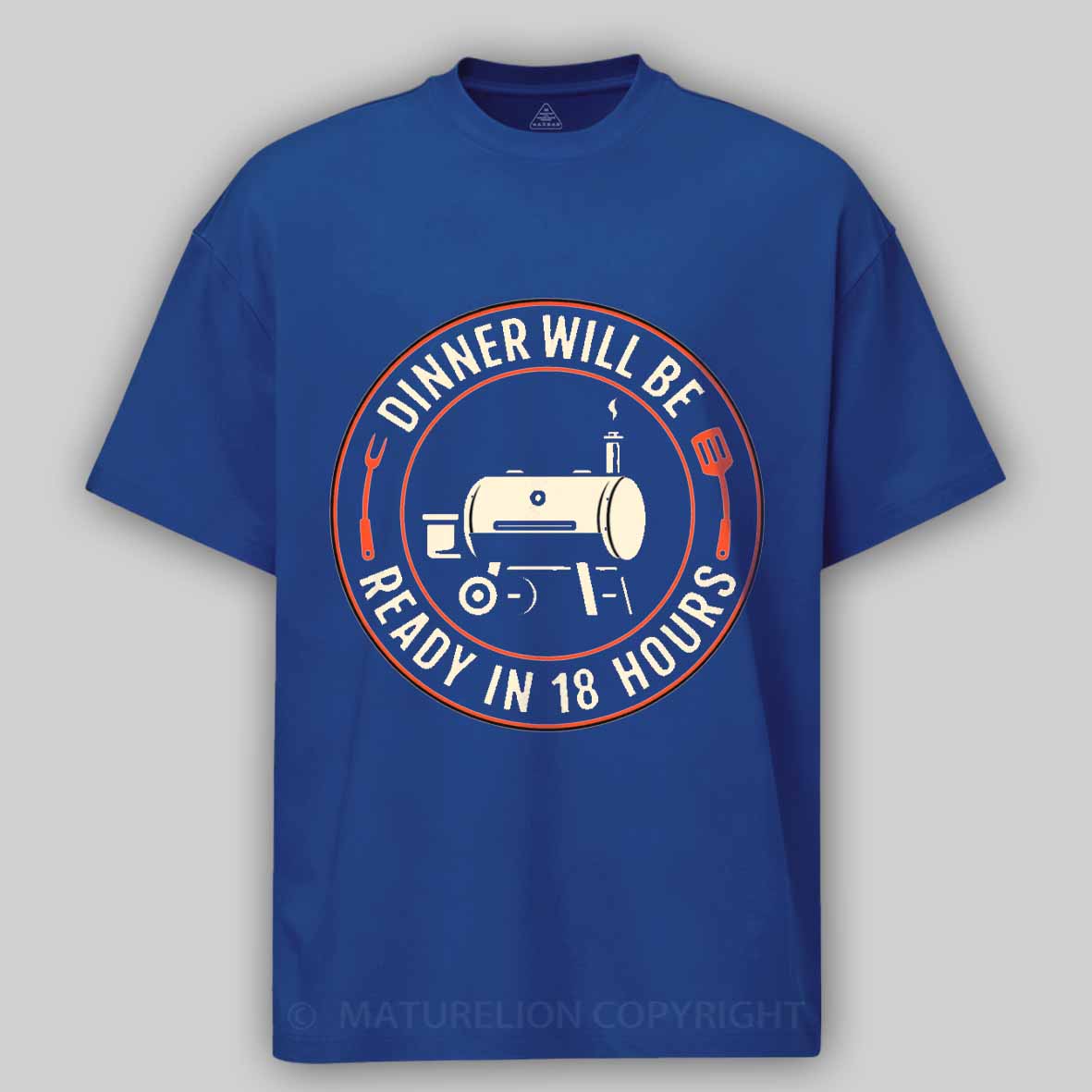 Maturelion BBQ Dad Smoker Humor – 18 Hour Meat Master Cotton T-shirt