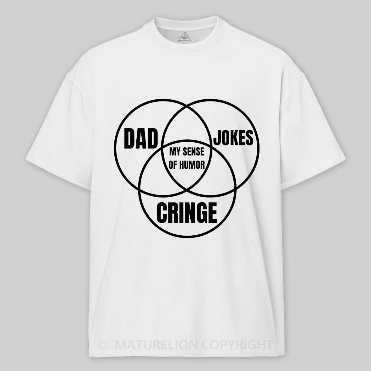 Maturelion Dad jokes triple venn diagram Cotton T-shirt