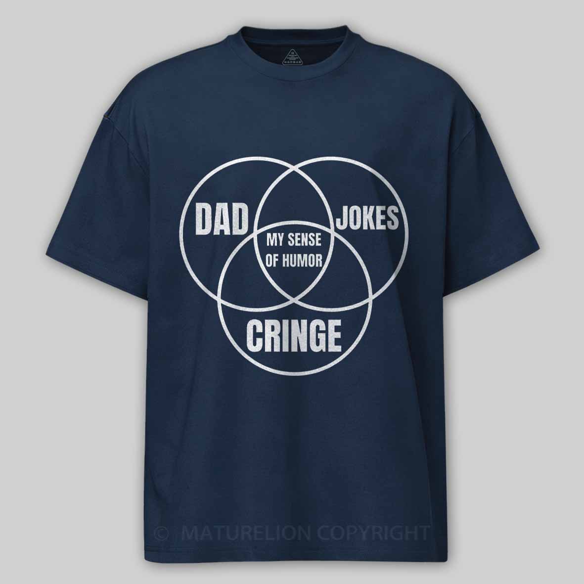 Maturelion Dad jokes triple venn diagram Cotton T-shirt