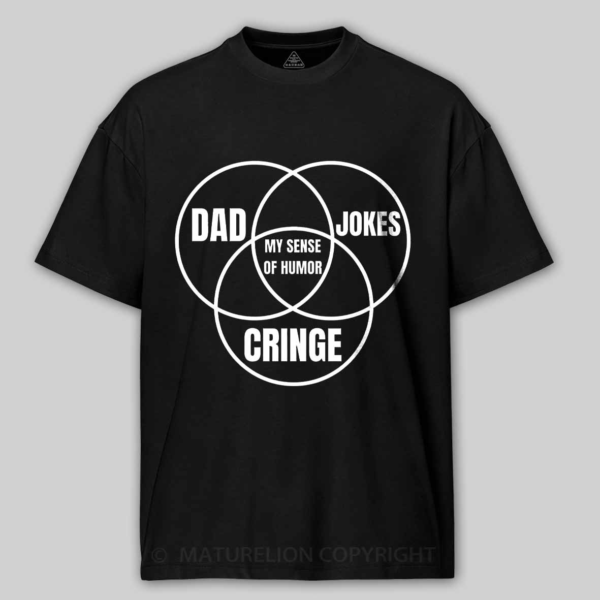 Maturelion Dad jokes triple venn diagram Cotton T-shirt