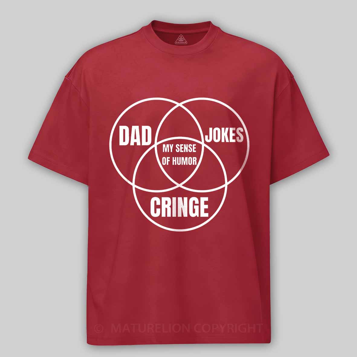 Maturelion Dad jokes triple venn diagram Cotton T-shirt
