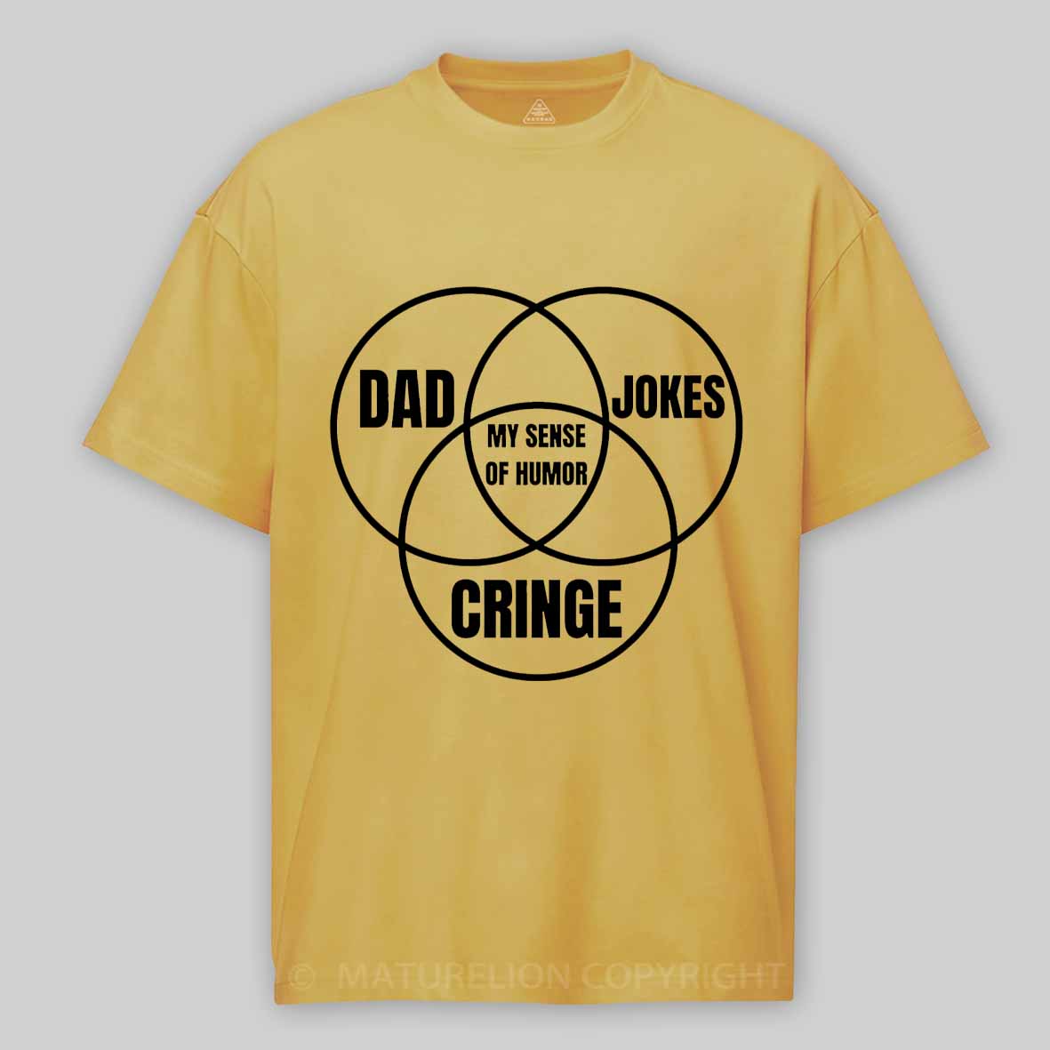 Maturelion Dad jokes triple venn diagram Cotton T-shirt