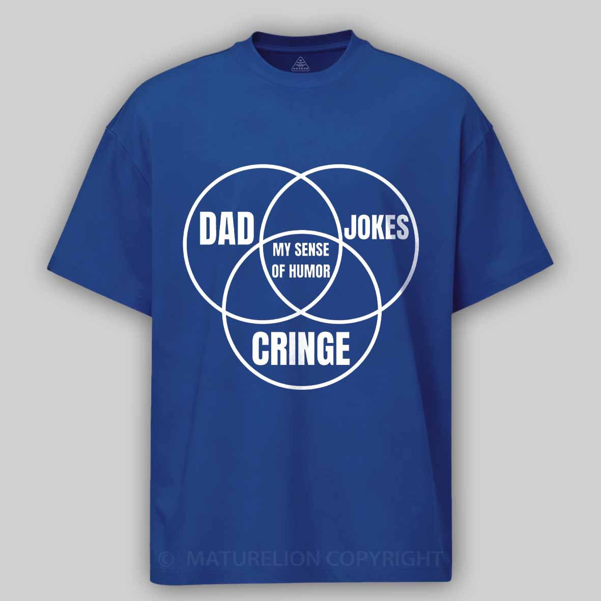 Maturelion Dad jokes triple venn diagram Cotton T-shirt