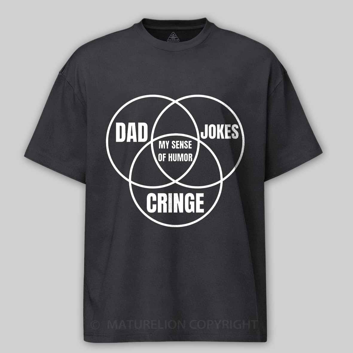 Maturelion Dad jokes triple venn diagram Cotton T-shirt