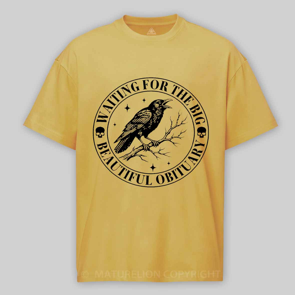 Maturelion Waiting for The Big Beautiful Obituary - Funny Saying Quote Cotton T-shirt