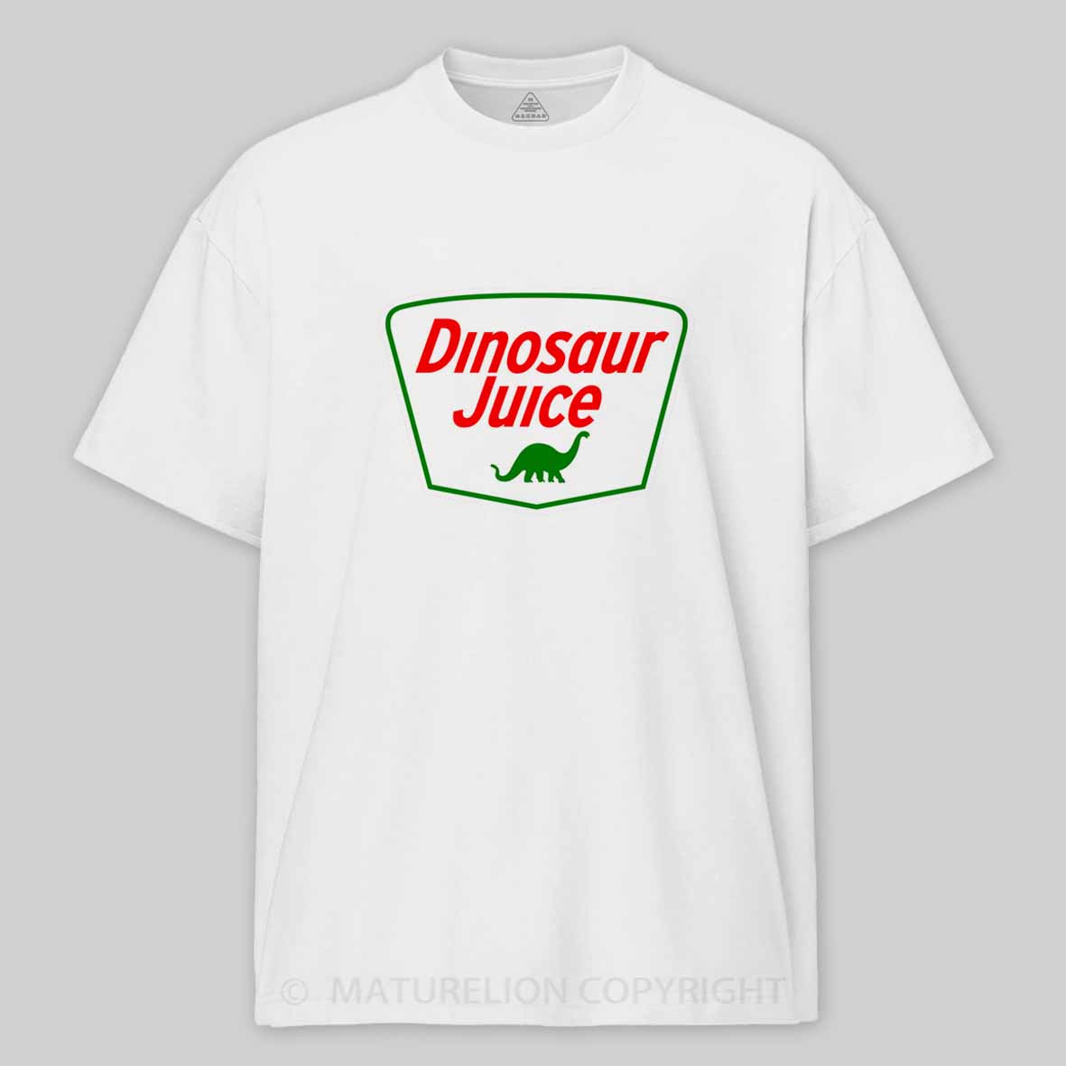 Maturelion Dinosaur Juice - Parody Oil Company Logo Cotton T-shirt