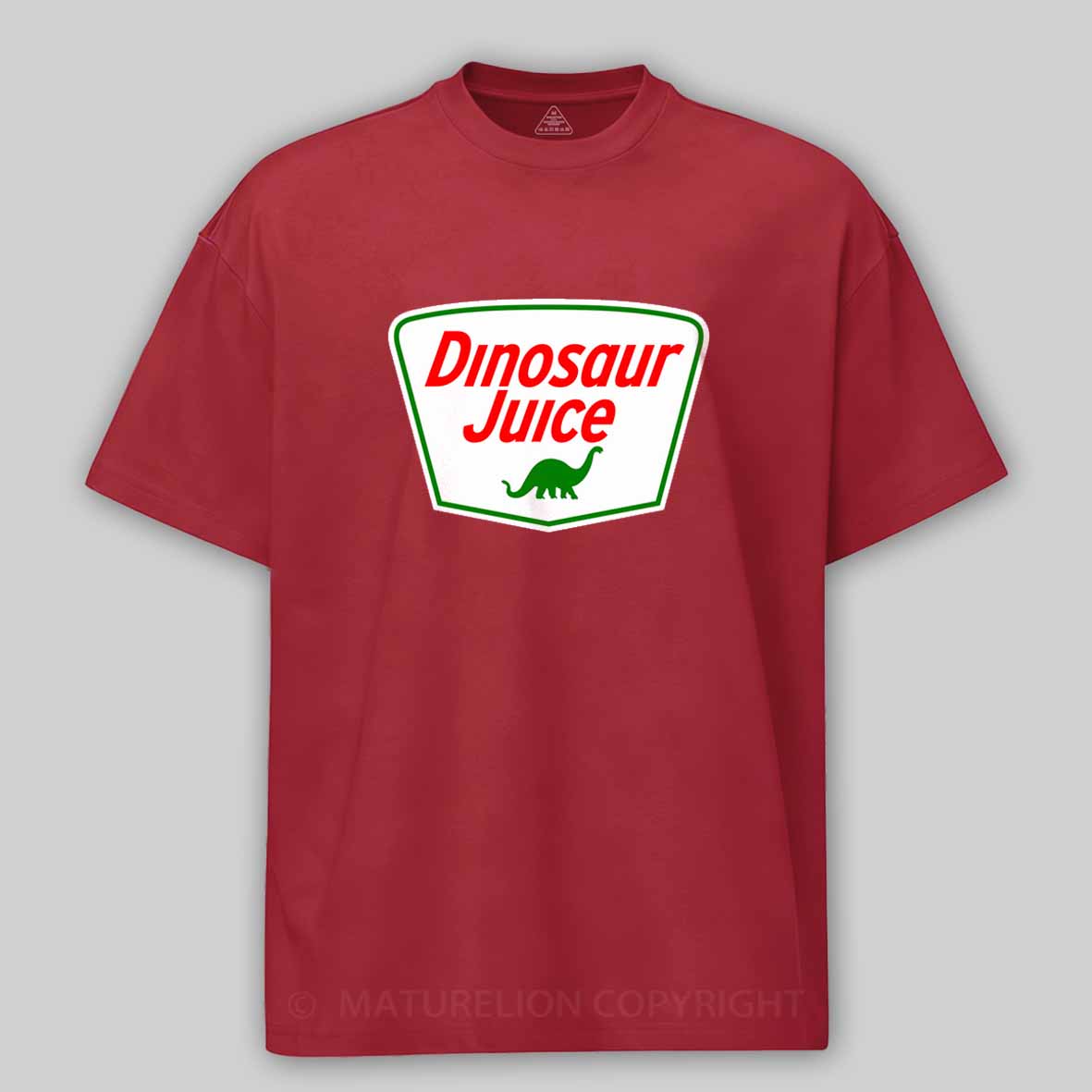 Maturelion Dinosaur Juice - Parody Oil Company Logo Cotton T-shirt