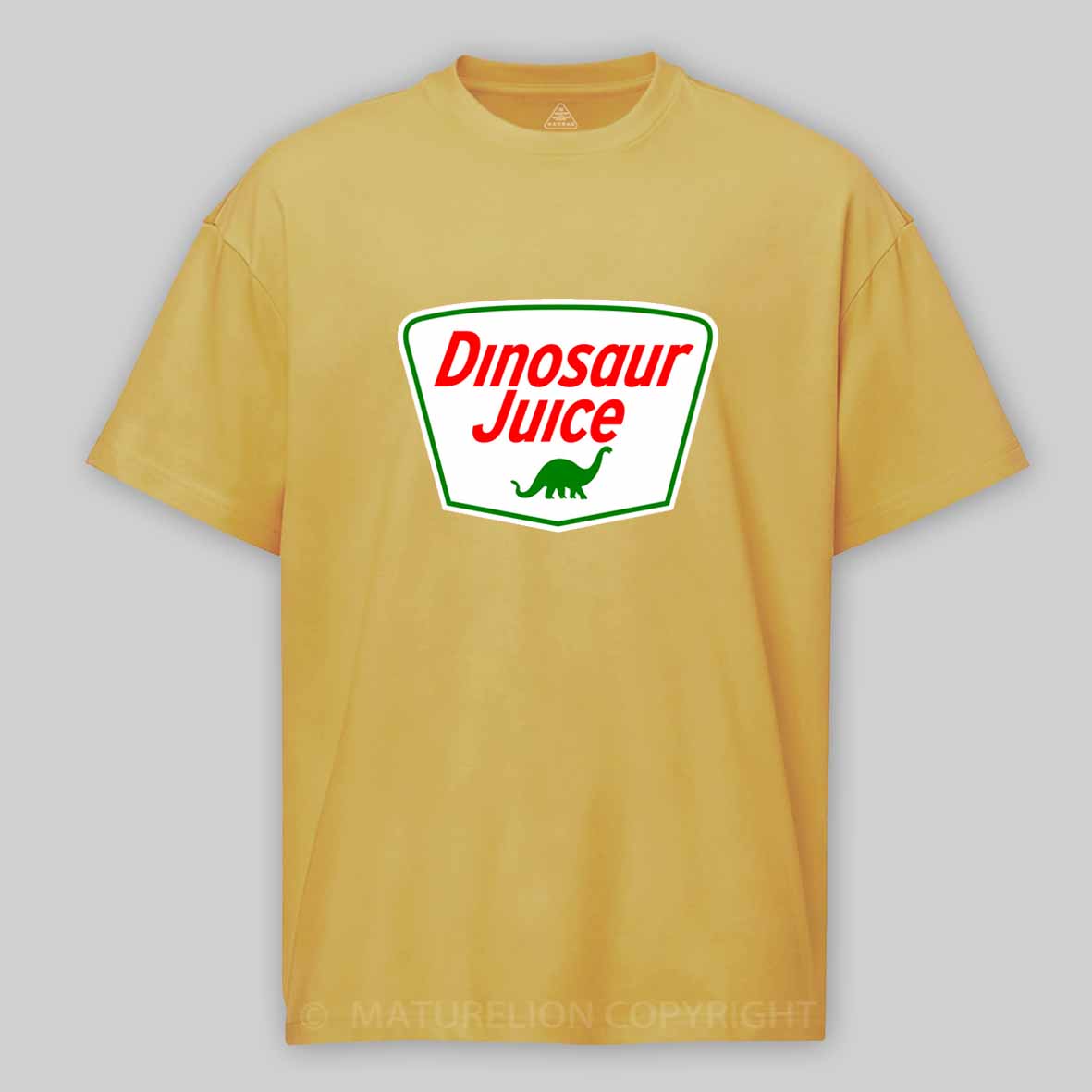 Maturelion Dinosaur Juice - Parody Oil Company Logo Cotton T-shirt
