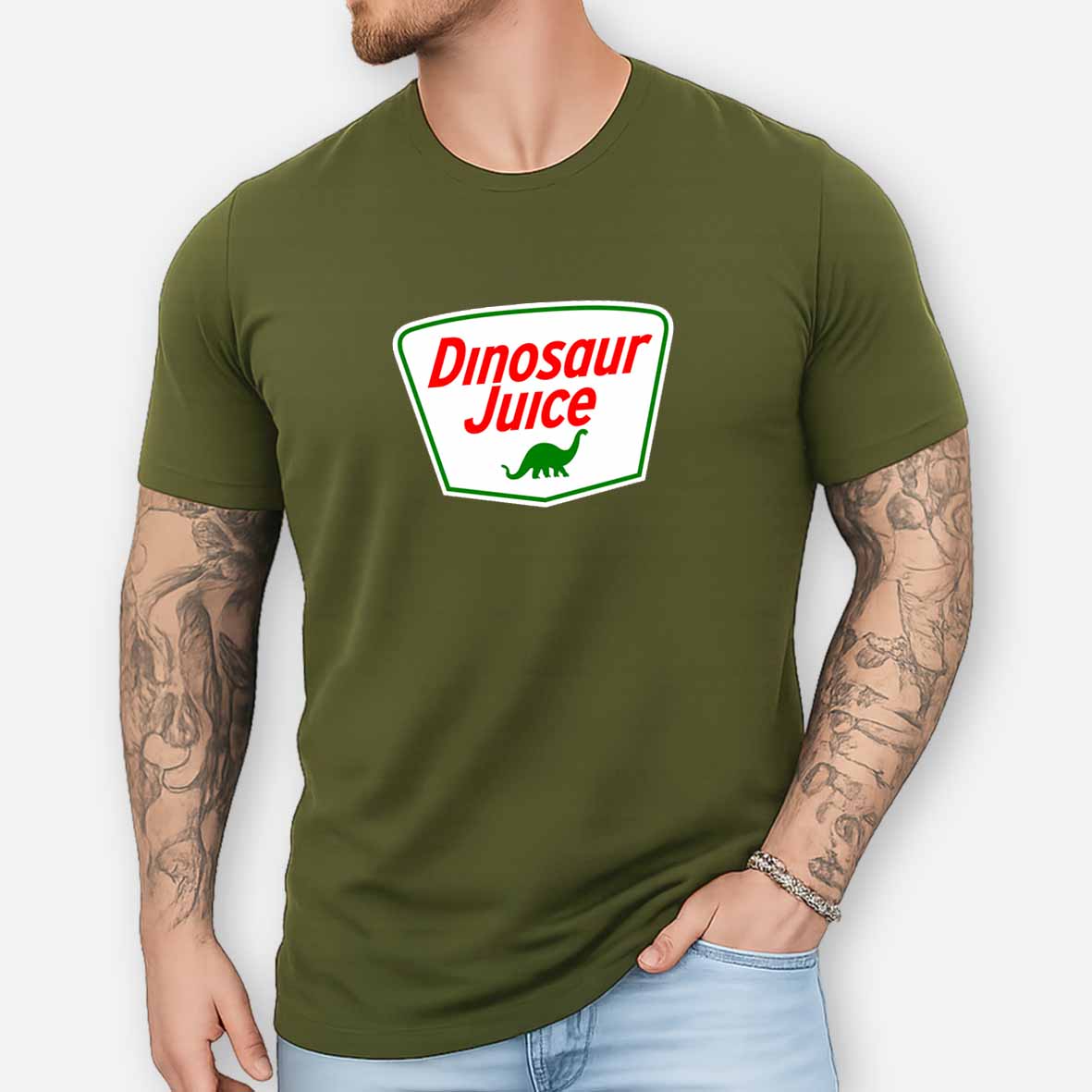 Maturelion Dinosaur Juice - Parody Oil Company Logo Cotton T-shirt