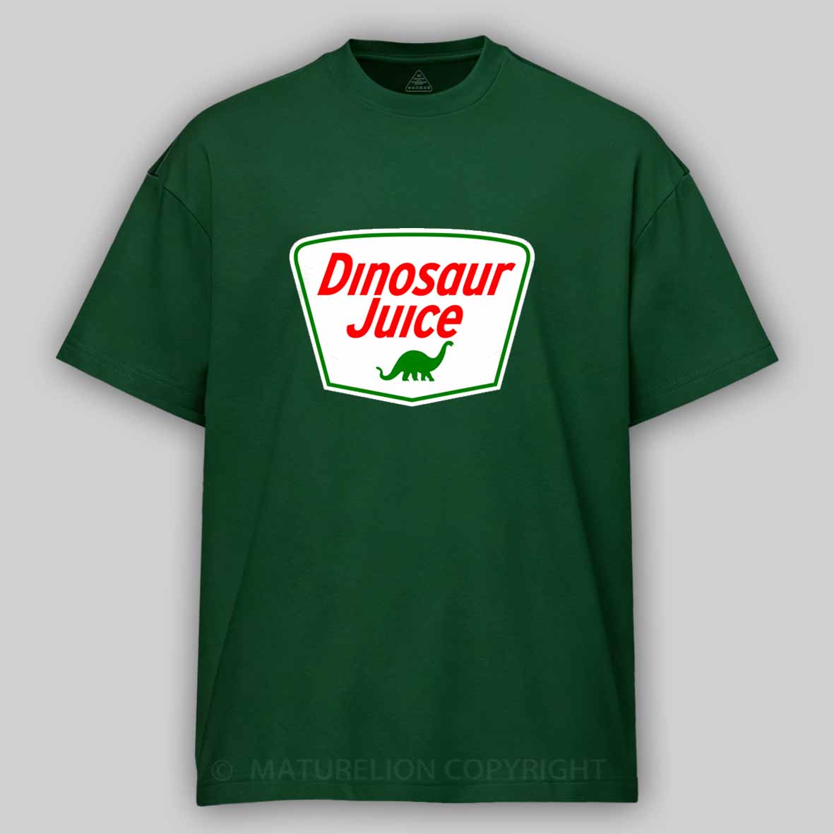 Maturelion Dinosaur Juice - Parody Oil Company Logo Cotton T-shirt