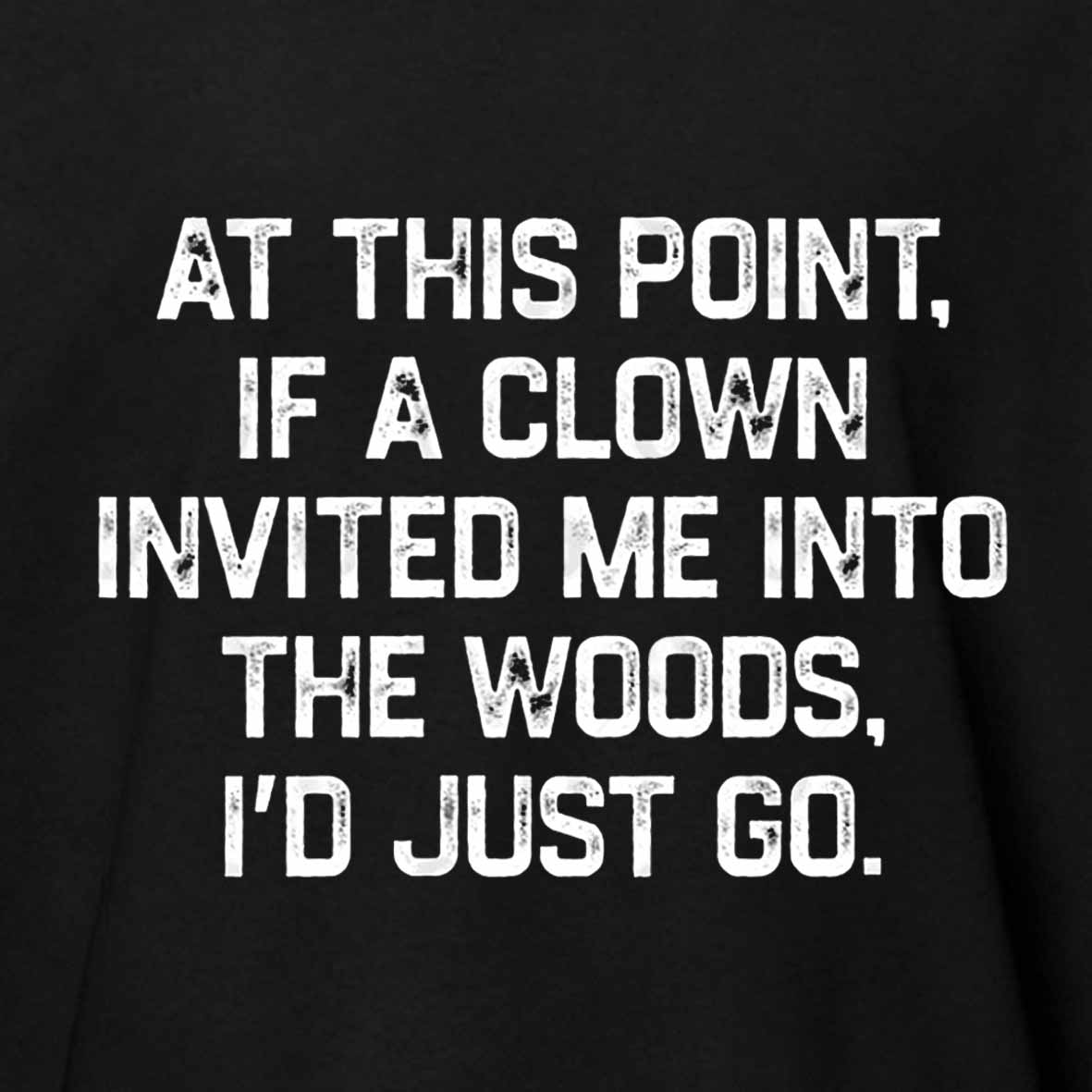 Maturelion At This Point, If A Clown Invited Me Into The Woods, I’d Just Go Cotton T-shirt