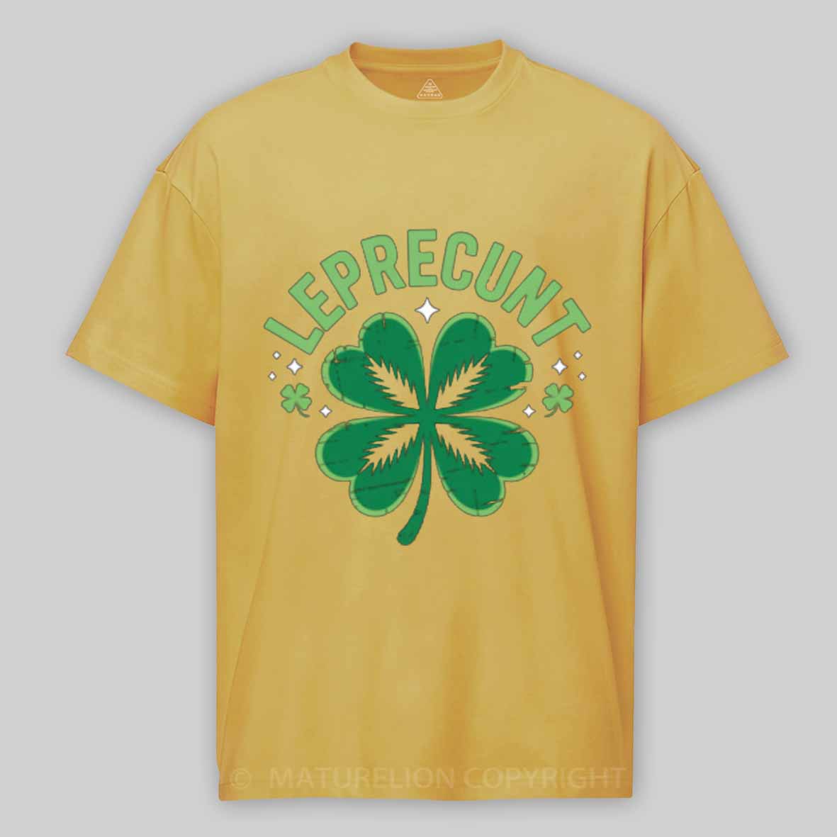 Maturelion Leprecunt St. Patrick's Day Funny LEPRECUNT Irish Shamrock Cotton T-shirt