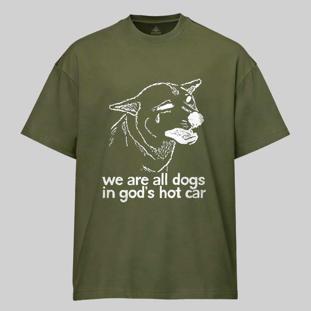 Maturelion We Are All Dogs In God's Hot Car Cotton T-shirt