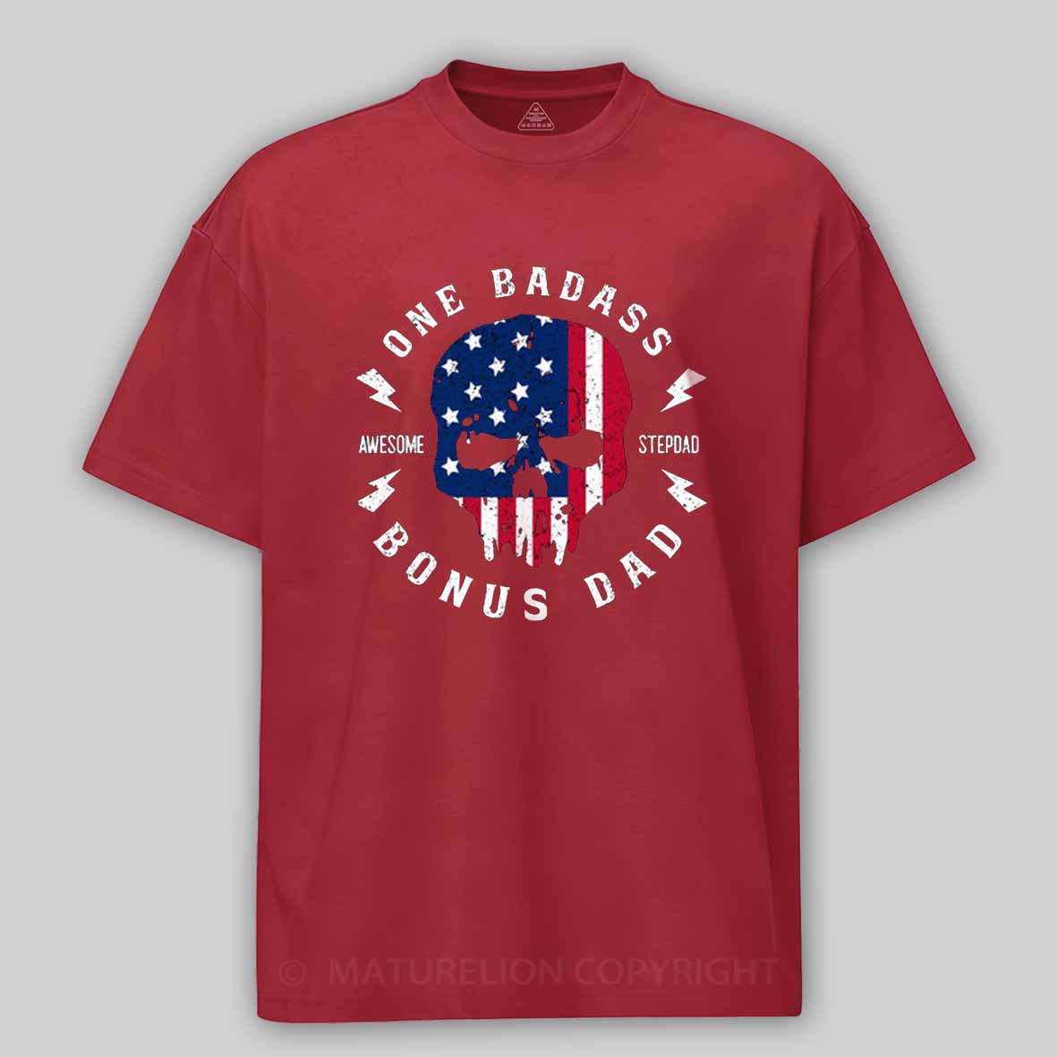 Maturelion One Badass Bonus Dad Cotton T-shirt