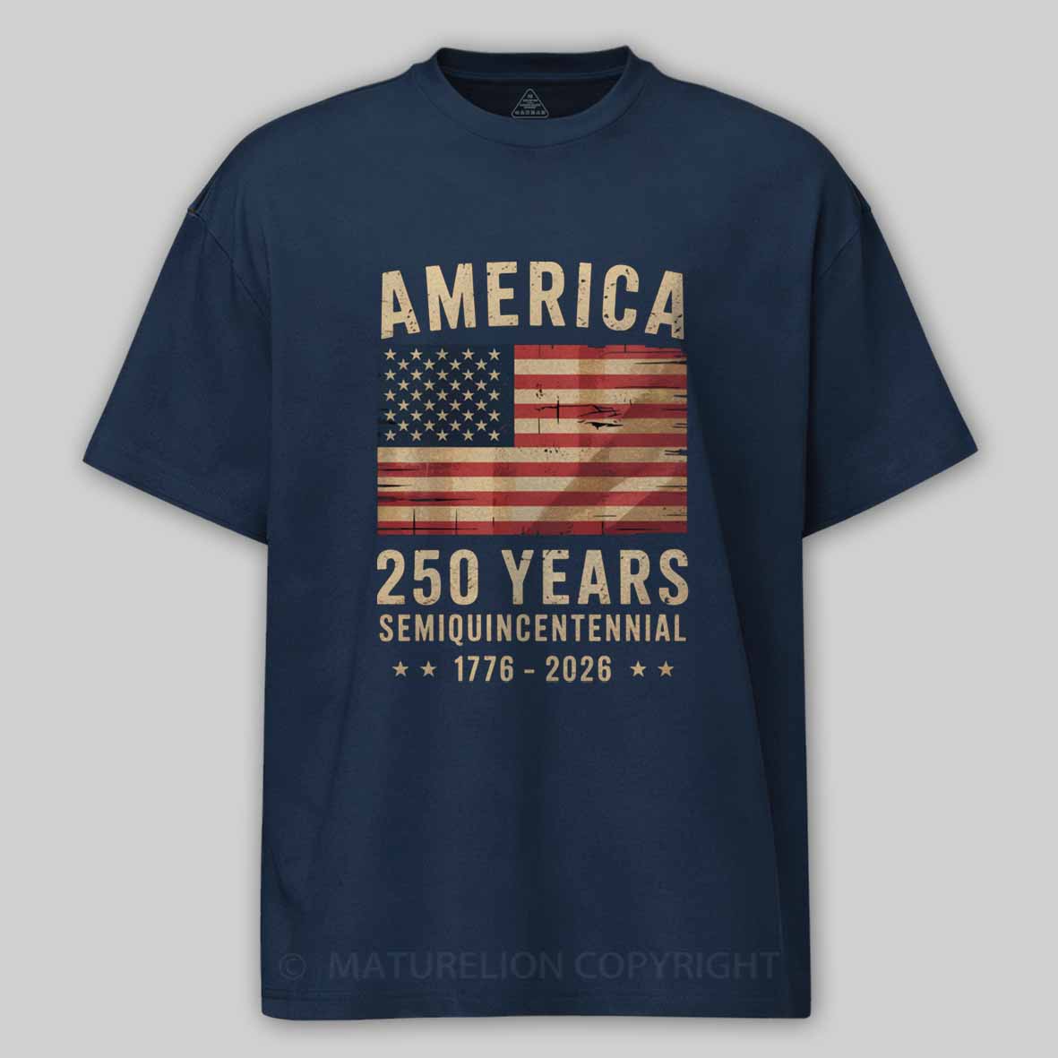 Maturelion 250 Years America Anniversary Flag USA Cotton T-shirt