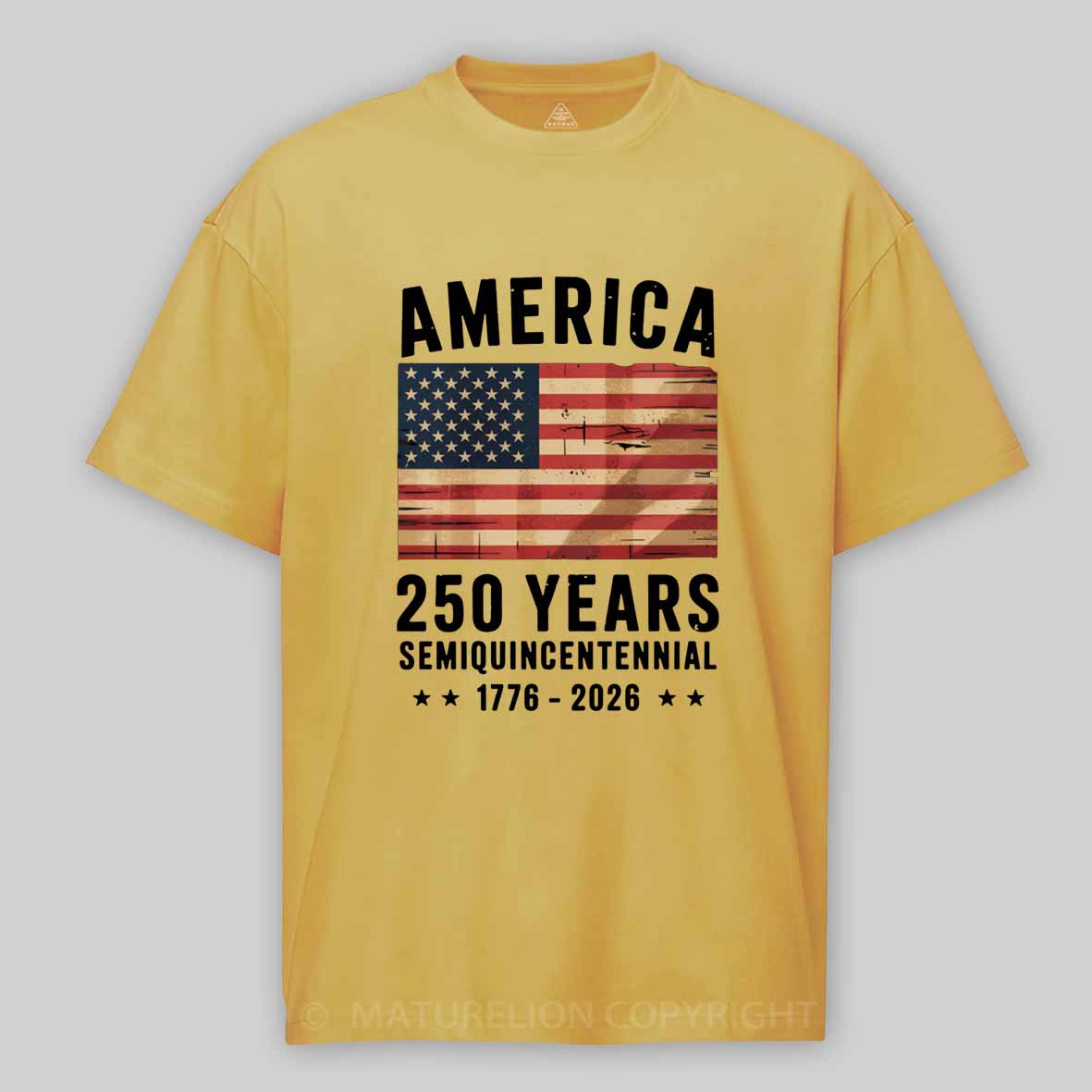 Maturelion 250 Years America Anniversary Flag USA Cotton T-shirt