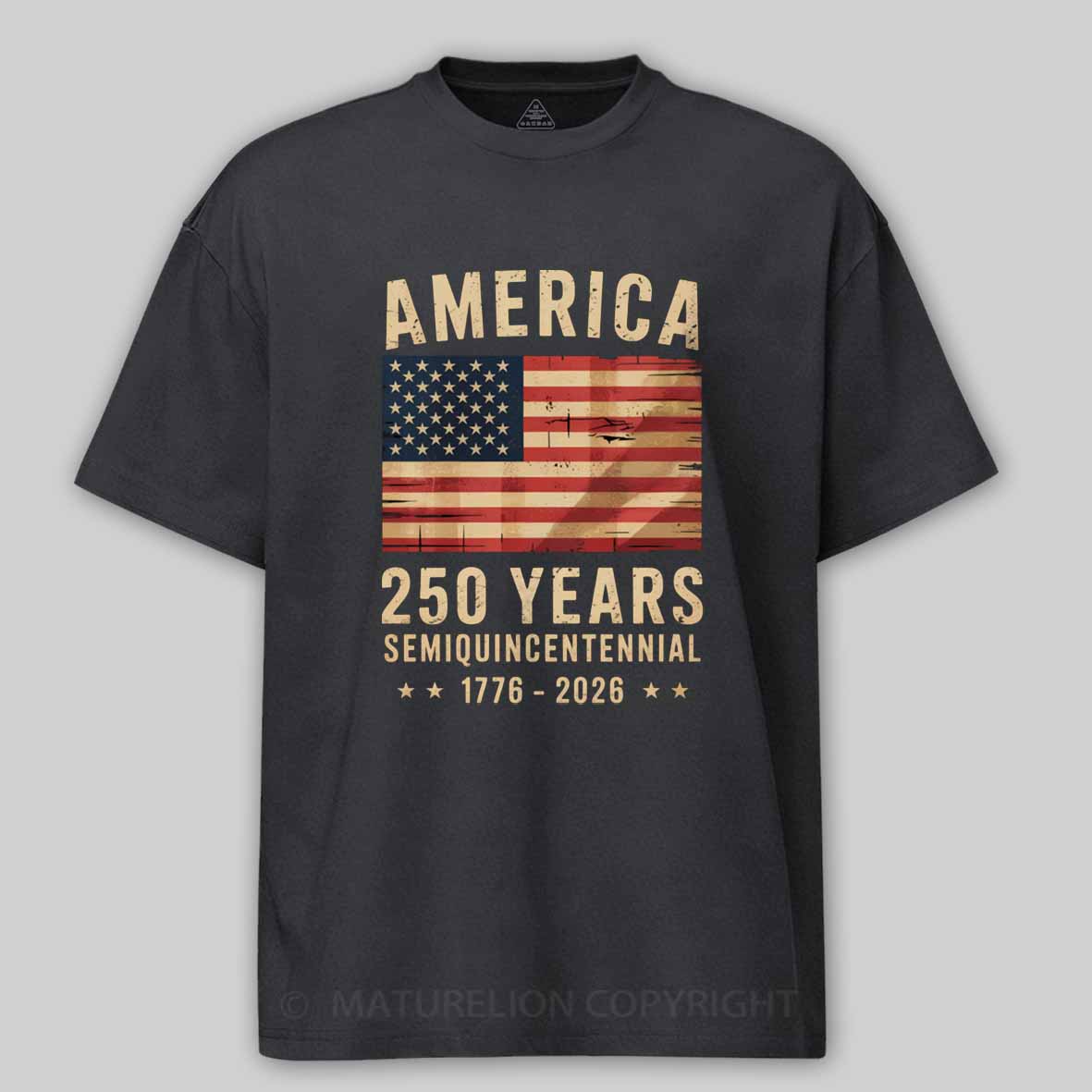 Maturelion 250 Years America Anniversary Flag USA Cotton T-shirt