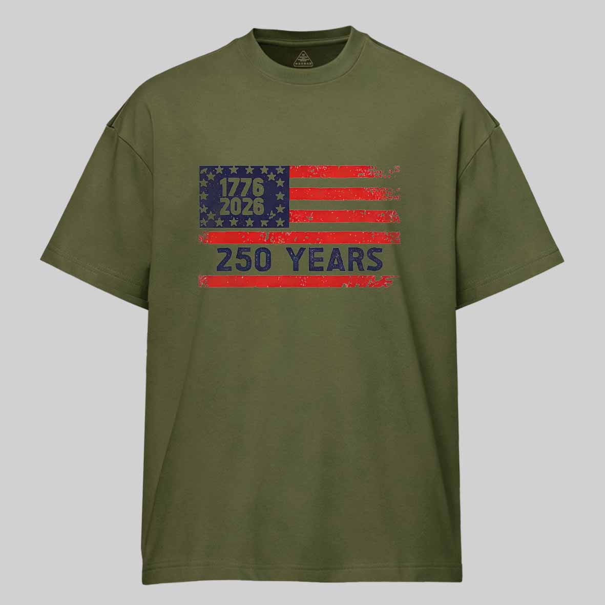 Maturelion USA 250 Anniversary Patriotic Typography Cotton T-shirt