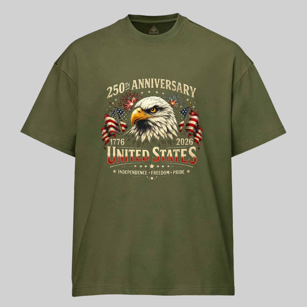 Maturelion 250 Years Anniversary Usa American Flag 1776 2026 Patriotic Cotton T-shirt