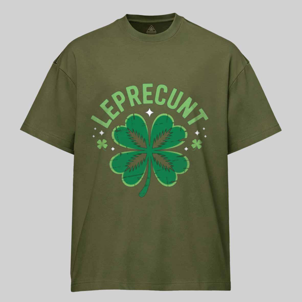 Maturelion Leprecunt St. Patrick's Day Funny LEPRECUNT Irish Shamrock Cotton T-shirt