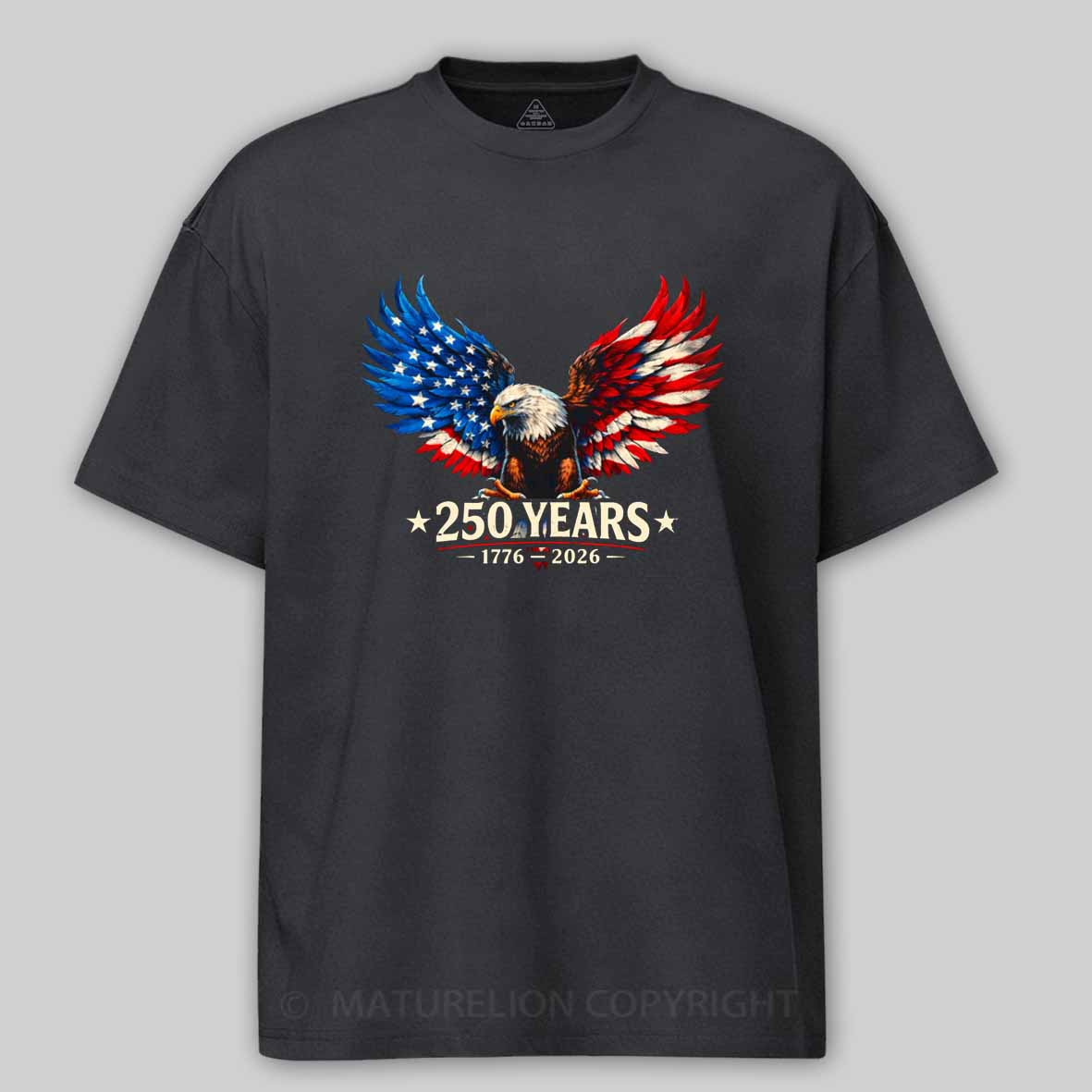 Maturelion 250 Years Anniversary Usa American Flag 1776 2026 Patriotic Cotton T-shirt